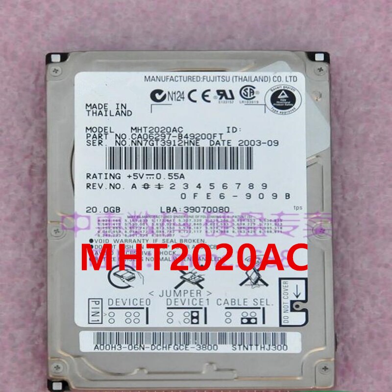 Fujitsu 20GB 90%  2.5   HDD MHT2020AC  Ʈ HDD  2MB IDE 4200RPM